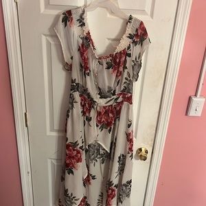 Floral white color dress